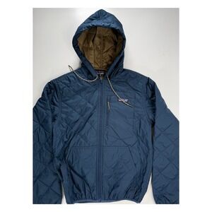 PATAGONIA Diamond Quilted Bomber Hoodie Jacket Mens XS Blue Insulated Windproof